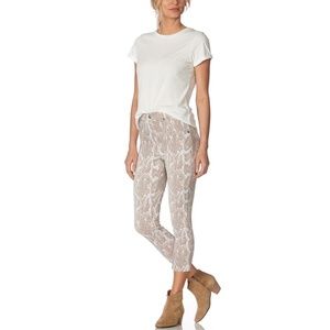 HUE FADED PYTHON DENIM HIGH RISE CAPRI